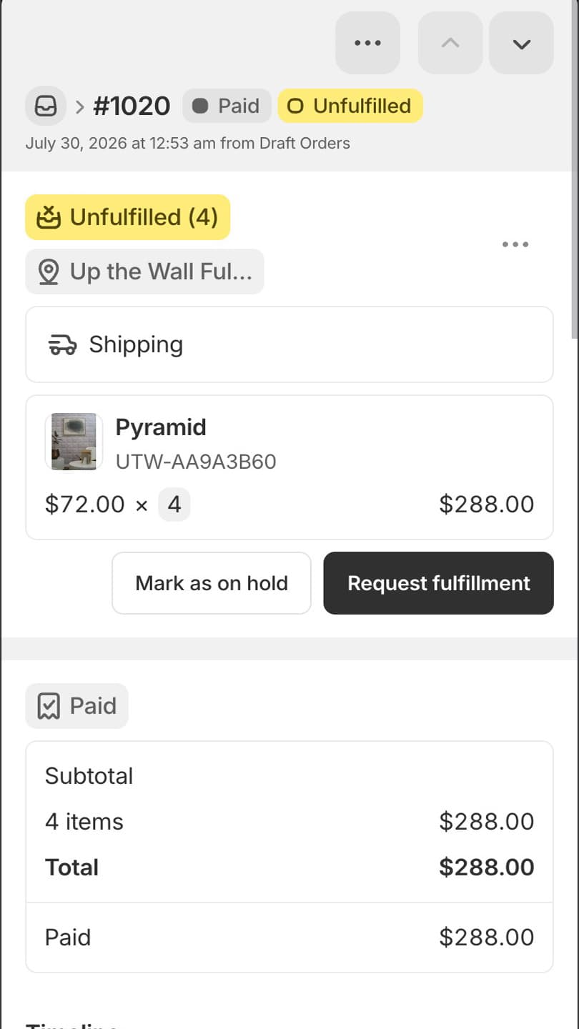 Send us your order for fulfillment